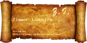 Zimmer Izabella névjegykártya